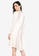 ck Calvin Klein white LIGHTWEIGHT CHARMEUSE DRESS - FULLY LINED BF92FAAE397AE4GS_2