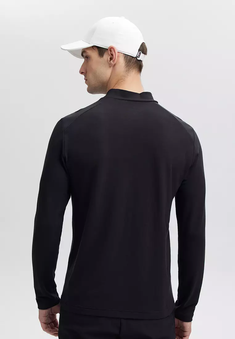 MEN'S K-SWISS LOGO STAND COLLAR LONG SLEEVES T-SHIRT