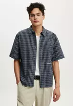 Navy Mini Grid Check