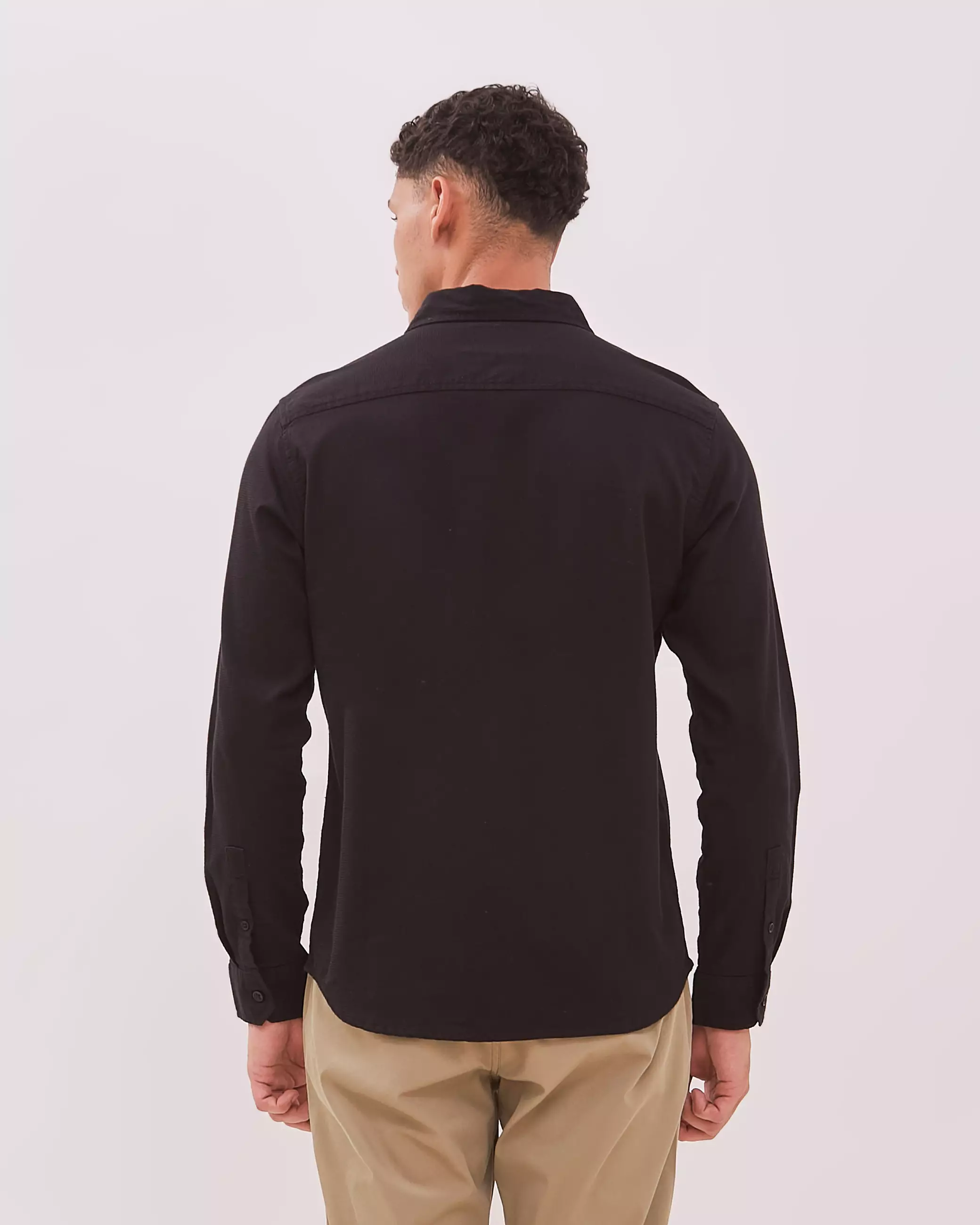 AMK Kemeja Pria Lengan Panjang SHS Henri Ls Black