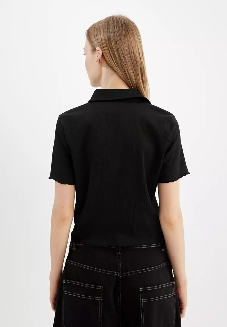 Cool Fitted Wrinkled Short Sleeve Shirt