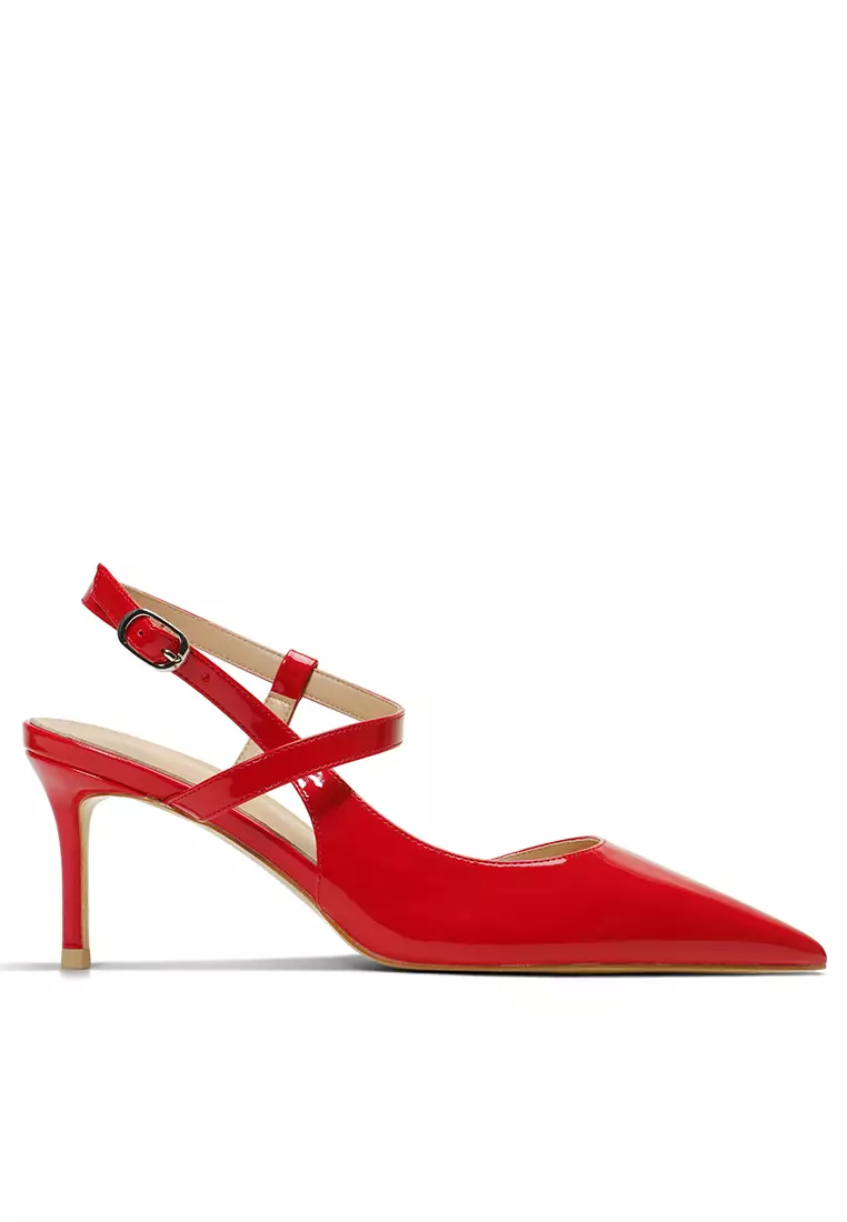 Discount on Twenty Eight Shoes  shoes - SKU: 6CM Patent Leather Pointed Slingback Mid Heels HZL279