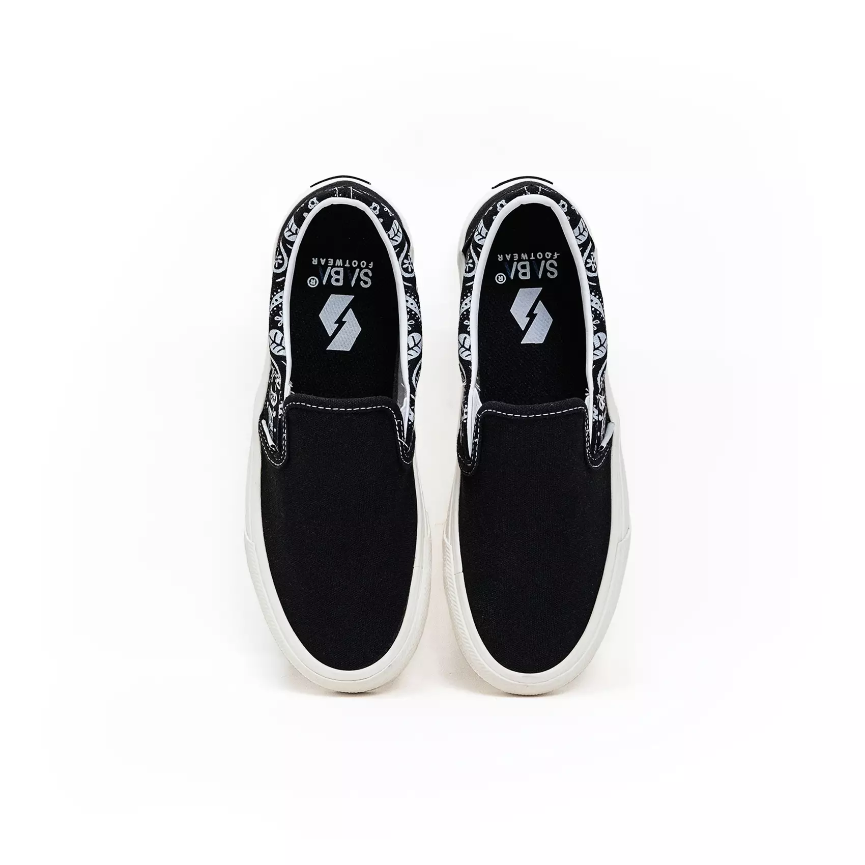 SABA Slip On Paisley Black White - Sepatu Sneakers Casual Pria Wanita