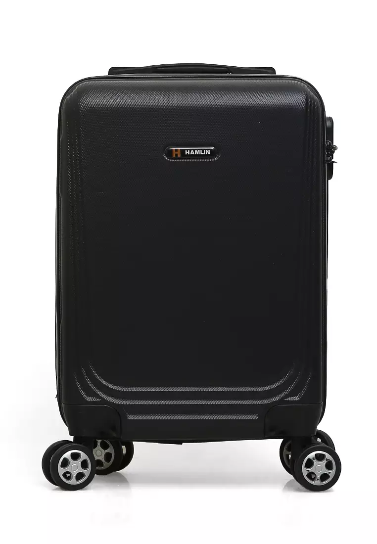 Caroline Koper Hardcase Unisex Size 18 Inch Tas Travel Large Compartment Material ABS+PVC Coated ORIGINAL - Black