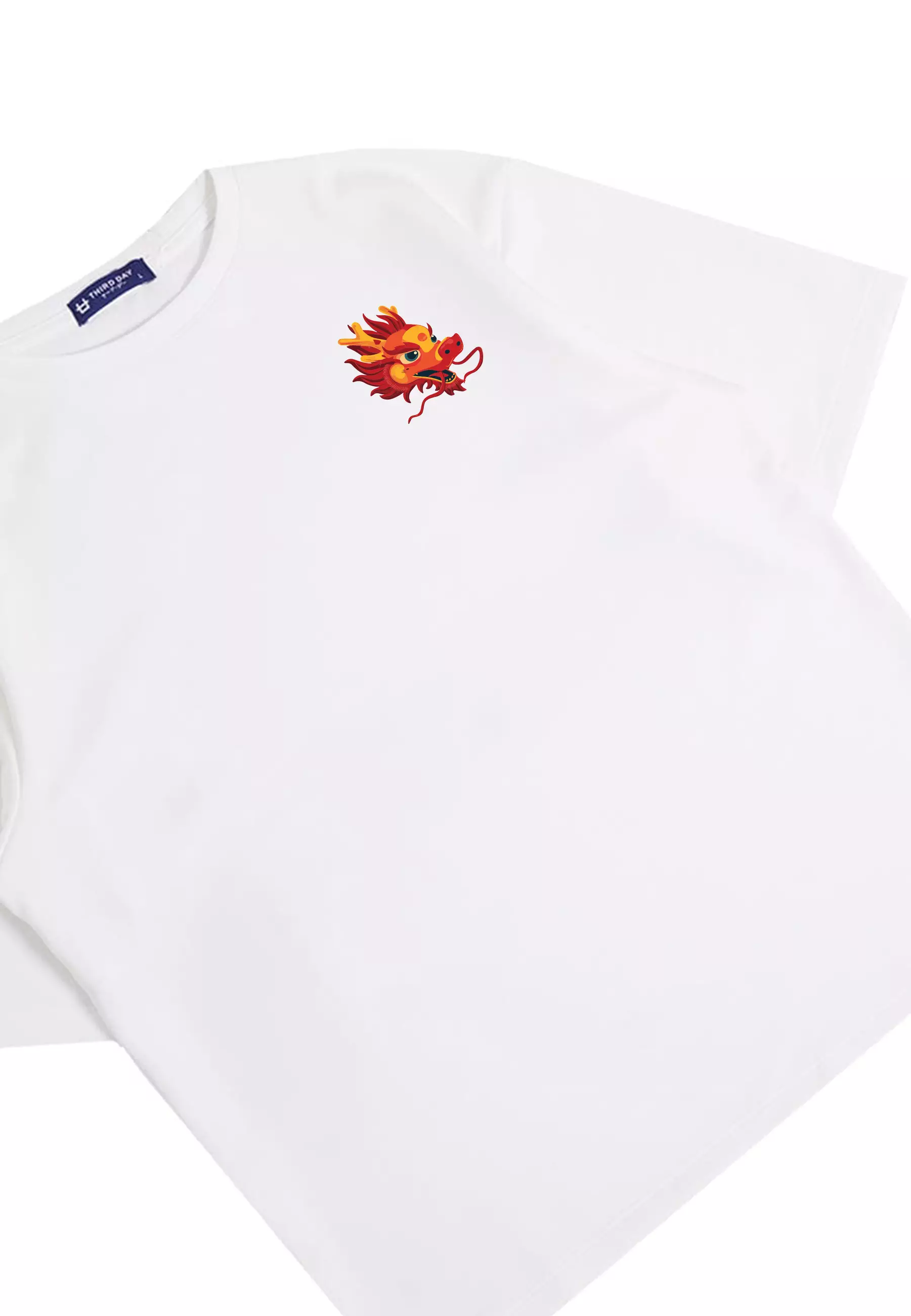 MTQ72 kaos oversize bahan tebal scuba 215gsm imlek sinciah dragon dakir putih