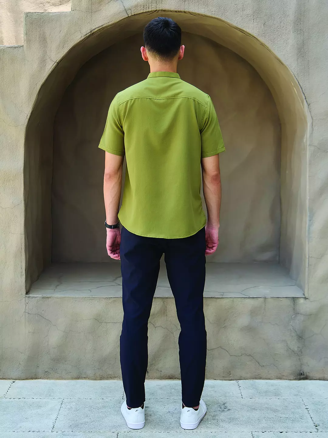 OXCON Kemeja koko Tangan Pendek Bordir Baiq Green