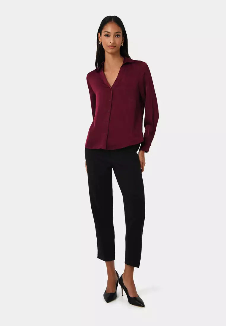 Lila V-neck Satin Blouse