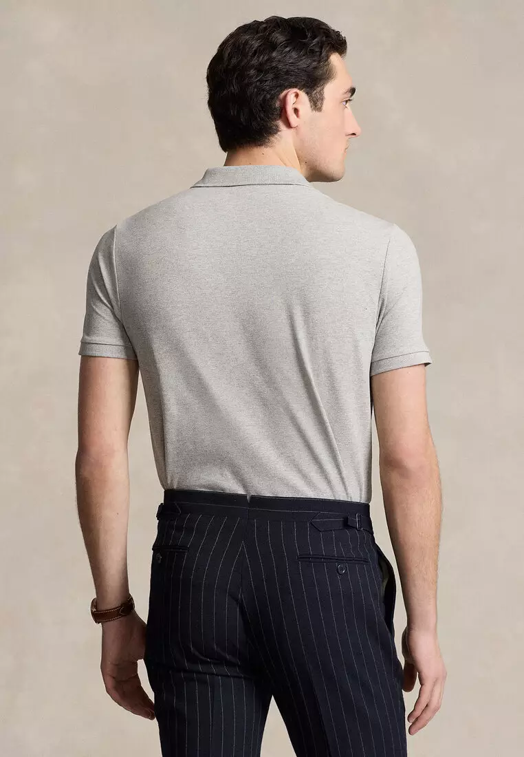 Custom Slim Fit Stretch Mesh Short Sleeve Polo Shirt