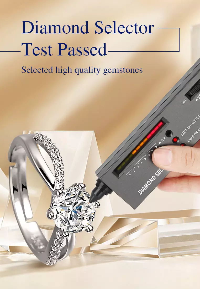 Cincin Wanita Original Aksesoris Adjustable Elegan 2 Karat Mewah Perhiasan Fashion