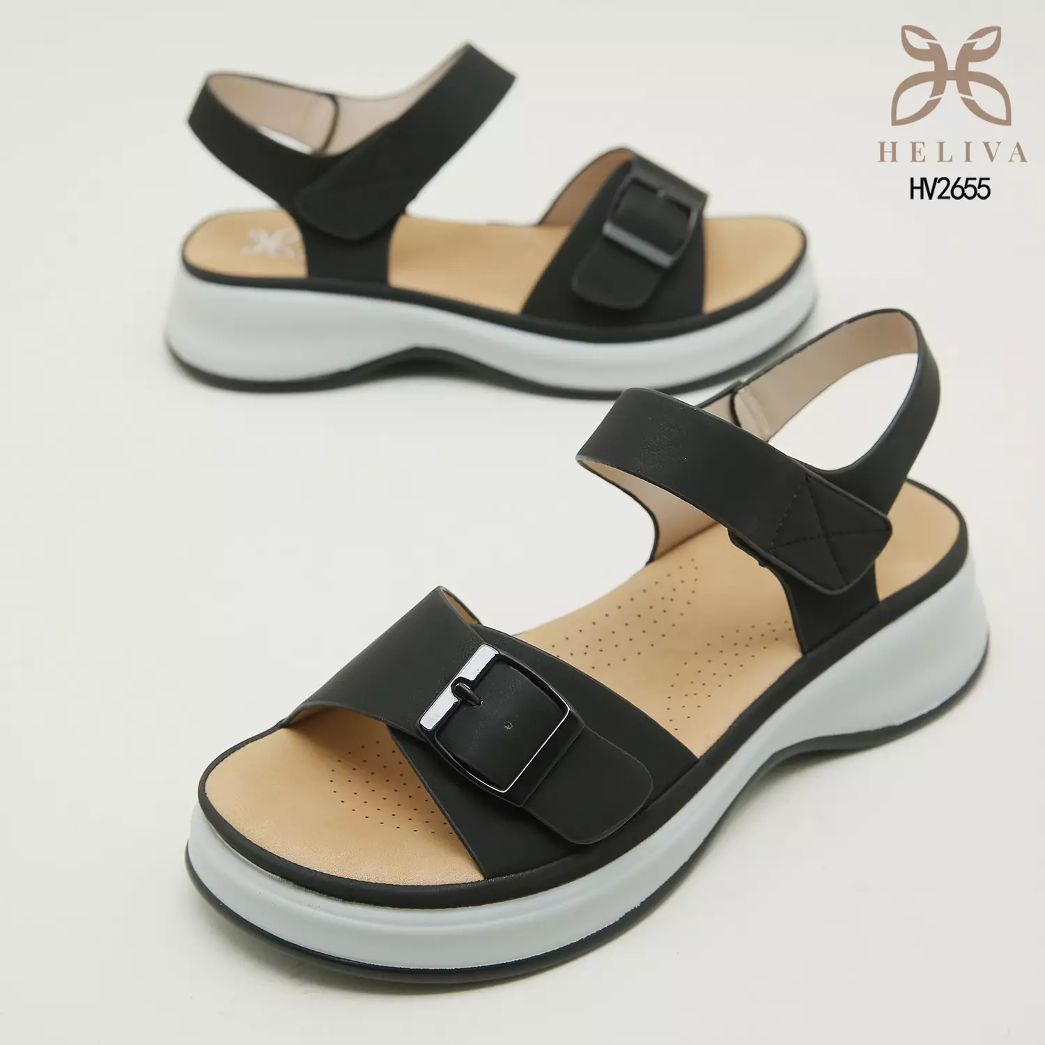 Heliva Vella Sandal Wedges Lady Sling Back Casual Look
