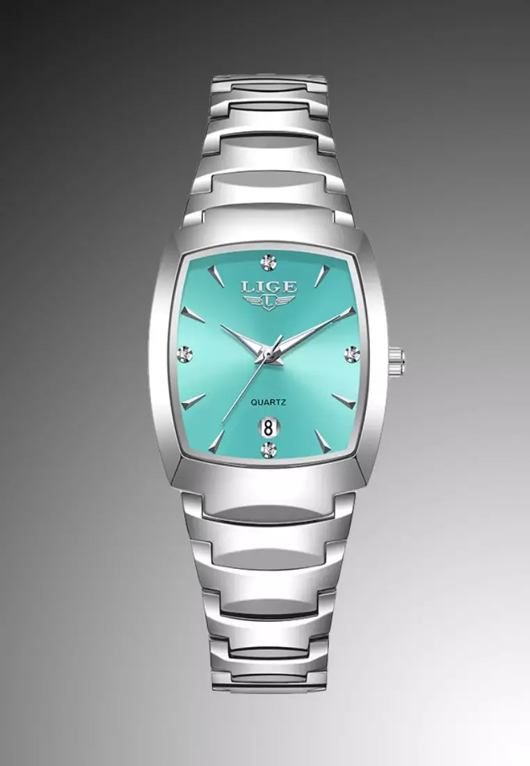 Unisex Alloy Quartz Watch, 41x31mm, Silver Dial, Stainless Steel Bracelet