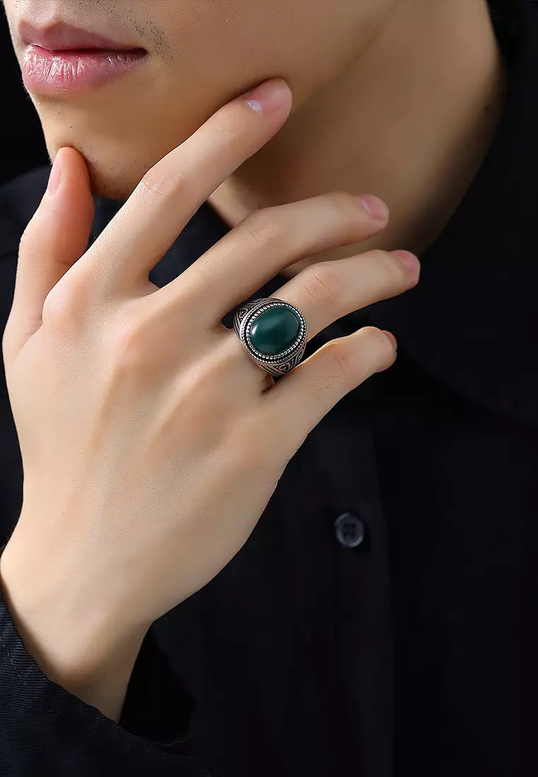 Cincin Pria Original Blue Zircon High Quality Ring 100% Asli Cincin Fashion Cincin Pasangan Cowok Pria