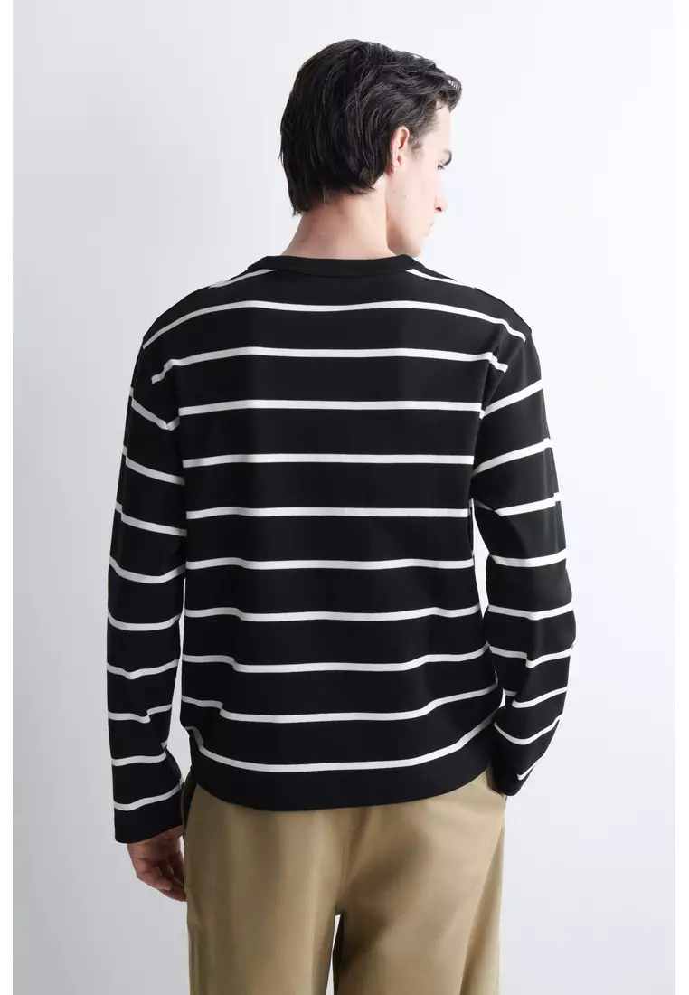 RELAXED JERSEY INTERLOCK LONG-SLEEVED T-SHIRT