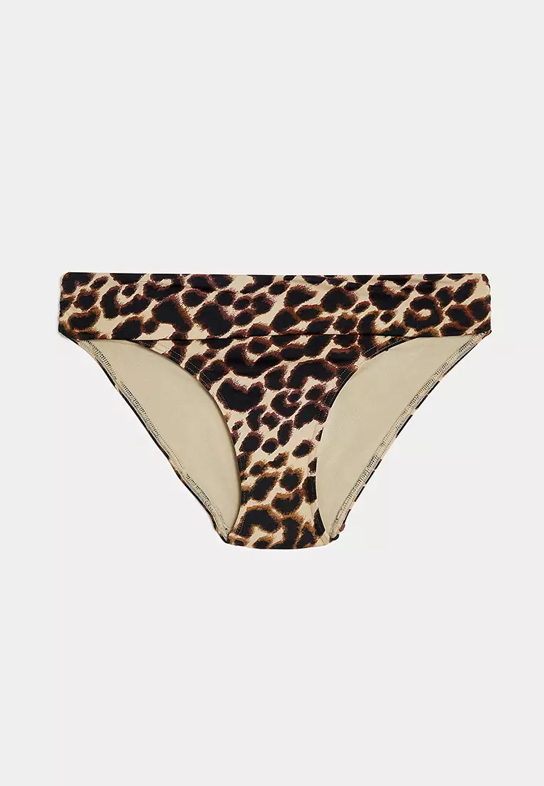 Printed Roll Top Bikini Bottoms