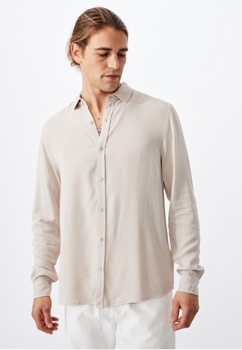 Cotton On beige Cayman Long Sleeve Shirt EE658AA0D2E34EGS_1