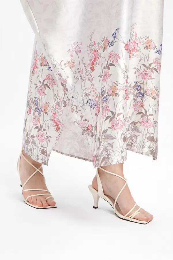 MINIMAL - Miriam - Kaftan Motif Bunga - Beige