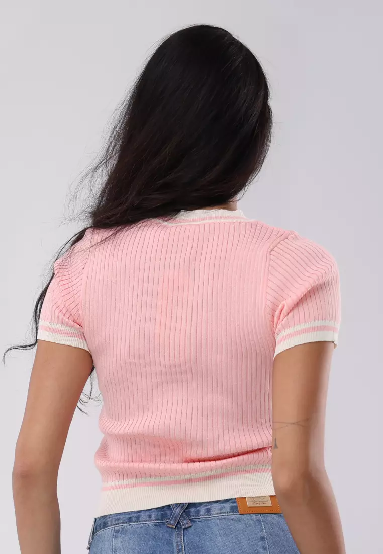 Knitted Short Sleeves Top