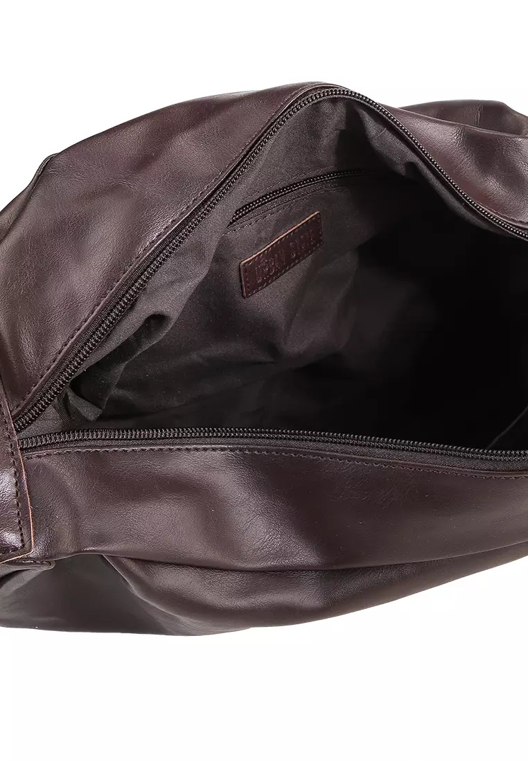 Distressed Leather Hitch Crossbody Bag