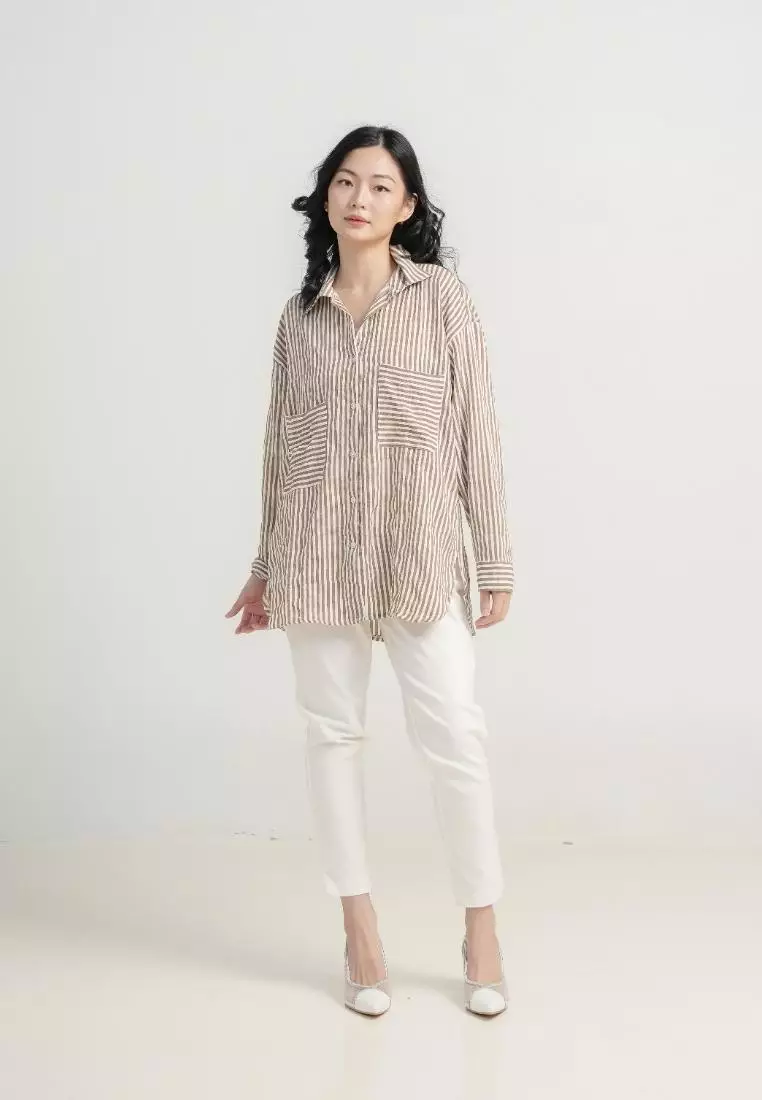 Plus Size Oversized Shirts Bica Brown