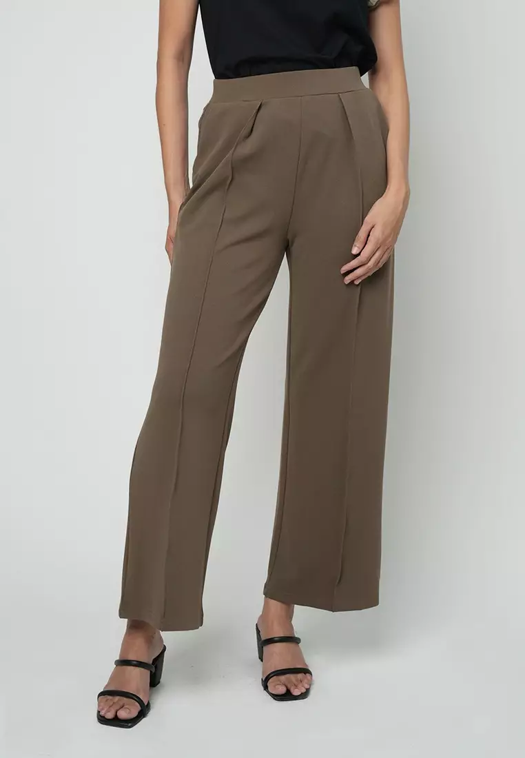 Claudia Wide-leg Pants with Pleat