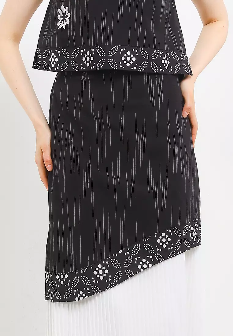 Setelan Dara Atasan Batik Tanpa Lengan dan Bawahan Rok Batik Cap Garutan