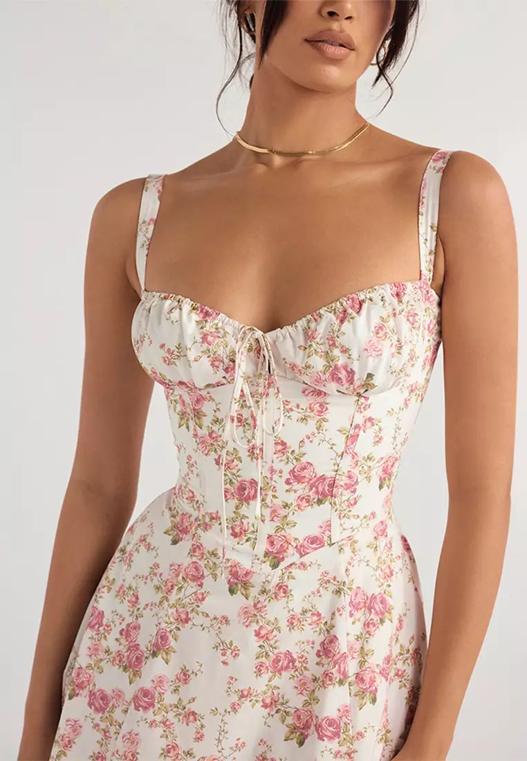 Backless Slim Suspender Slit Dress LBH-D1313