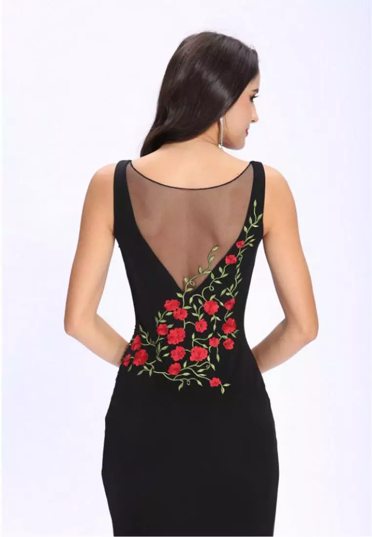 ANNE F CNY Collection - Sheer Tulle Japan Jersey Embroidered Cocktail Dress  2026 | Buy ANNE F Online