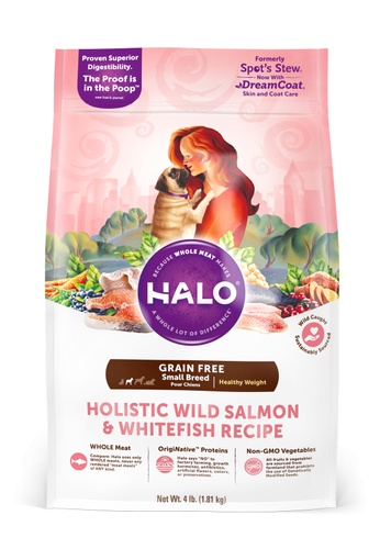 Halo Halo Holistic Healthy Weight Grain Free Wild Salmon & Whitefish Recipe for Small Breed Dog 033B3ES1CE0565GS_1