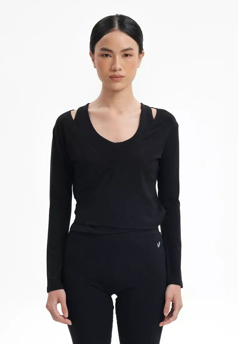 Daily Royale Wrap Top - Black