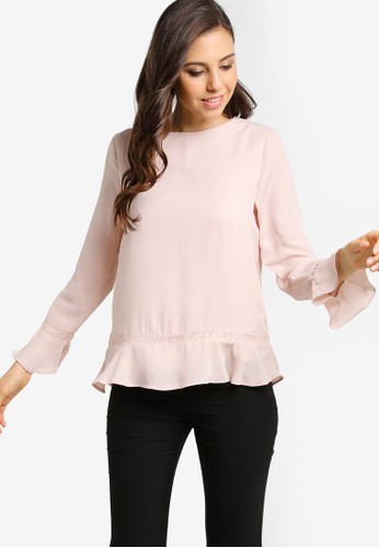 Flare Cuff Blouse With Fagotting