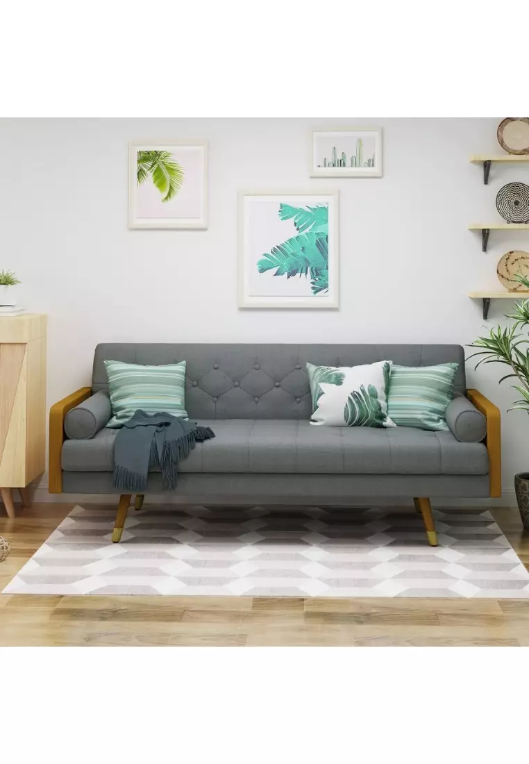 Buy FURNY MATTER Aidan Mid Century Modern Tufted Fabric Sofa Online