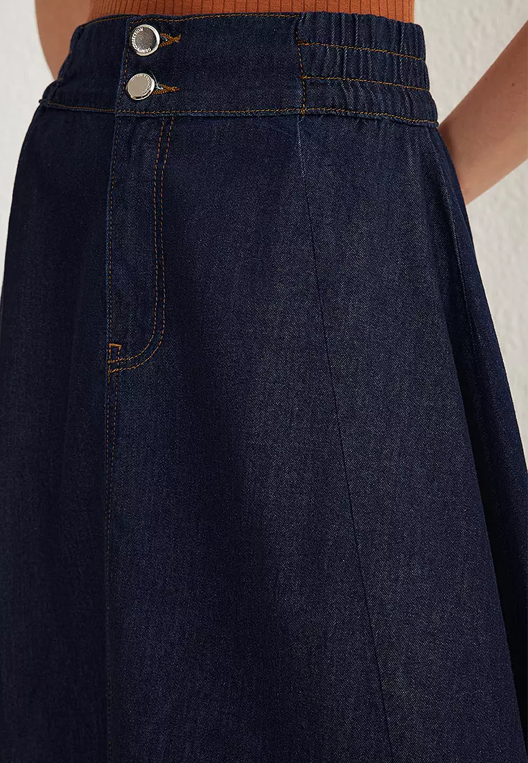 【BAON】Yeco Banding Balloon Denim Long Skirt Long denim balloon skirt - Women's fashion | Stradivarius