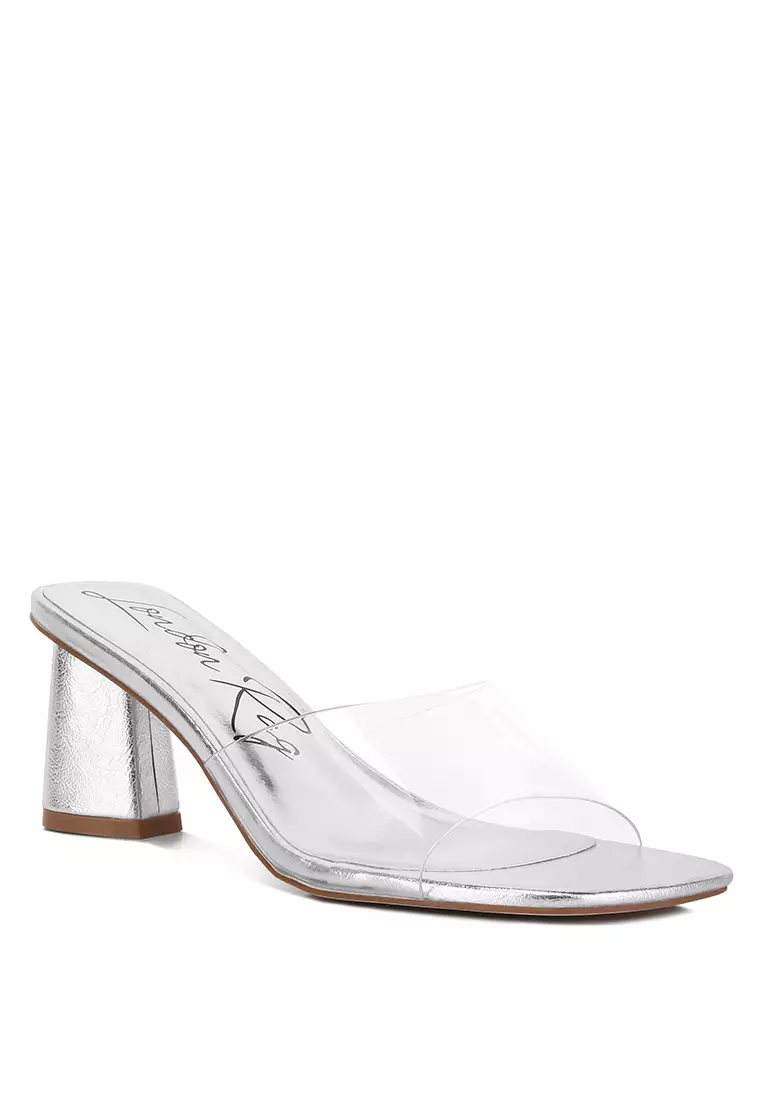 Buy London Rag Silver Clear Strap Slip On Mules 2024 Online