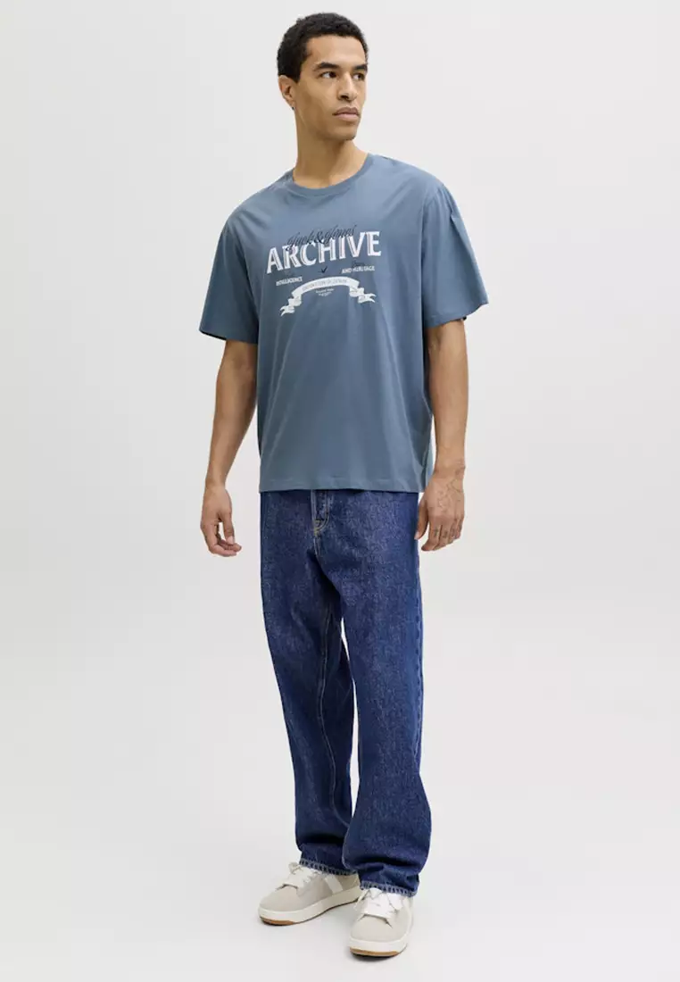 Short Sleeve Denim Crew Neck Tee