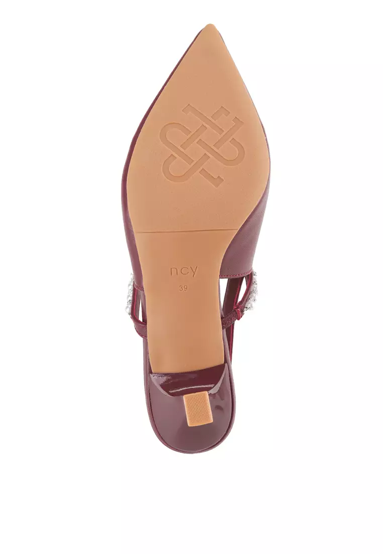 LAUREL J2587-9 SLINGBACK HEELS MAROON