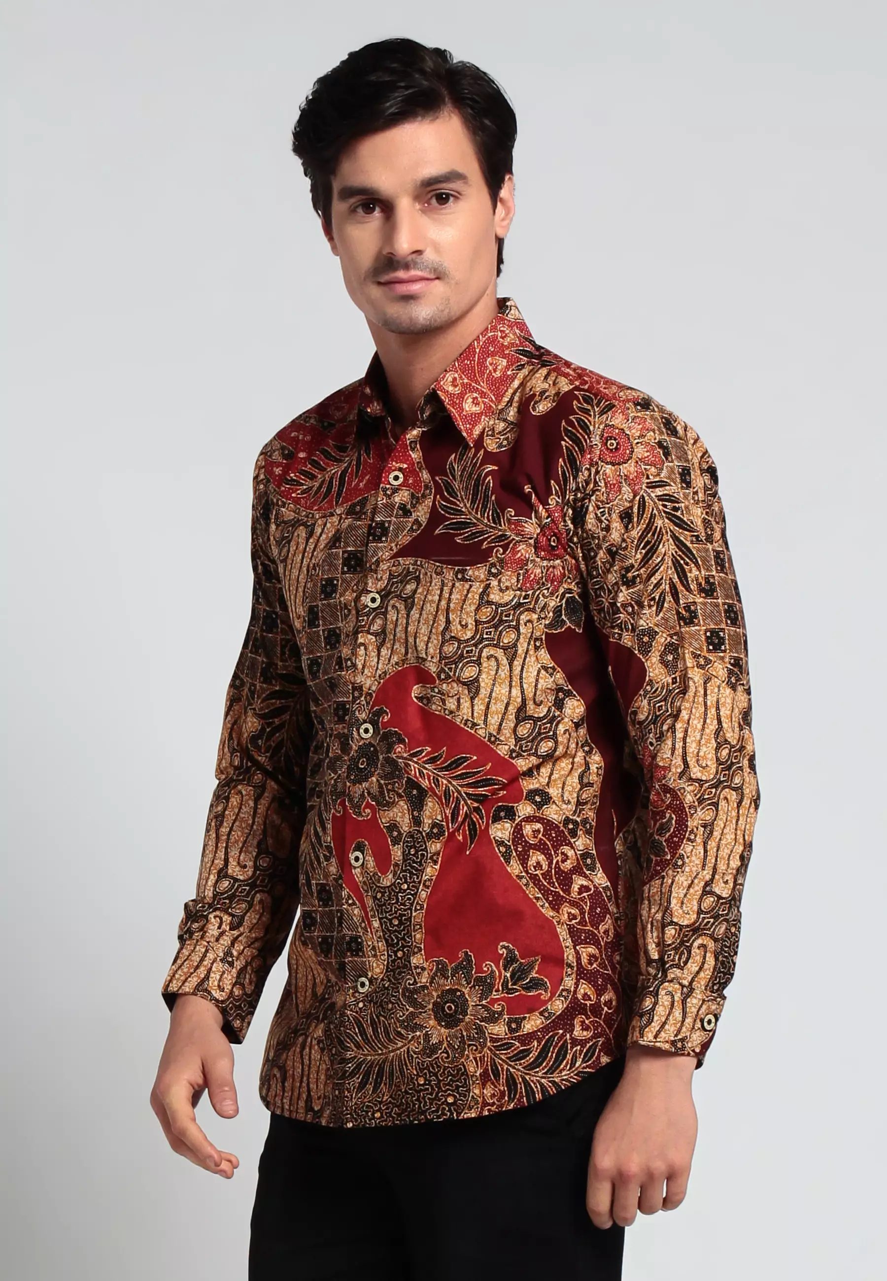 Kemeja Elang Berontok tanahan slimfit