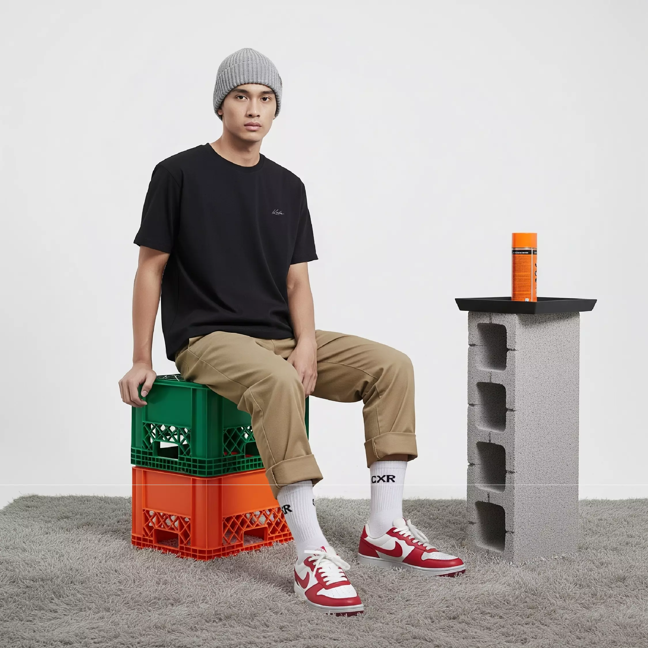 Kale Exo Black / Atasan Kaos Pria / Baju Kaos Pria / Kaos Basic Pria / Kaos Boxy Fit / Kaos Korea