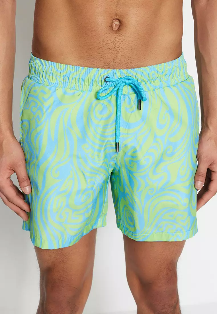 Multicolored Standard Marbling Pattern Swimsuit Swim Shorts TMNSS23DS00003