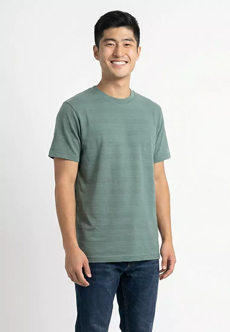 Jorvil Jacquard Stripe Textured Tee
