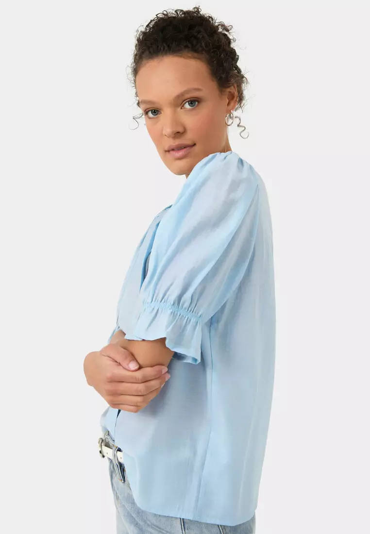Octavia Ruffled Puff Sleeve Blouse