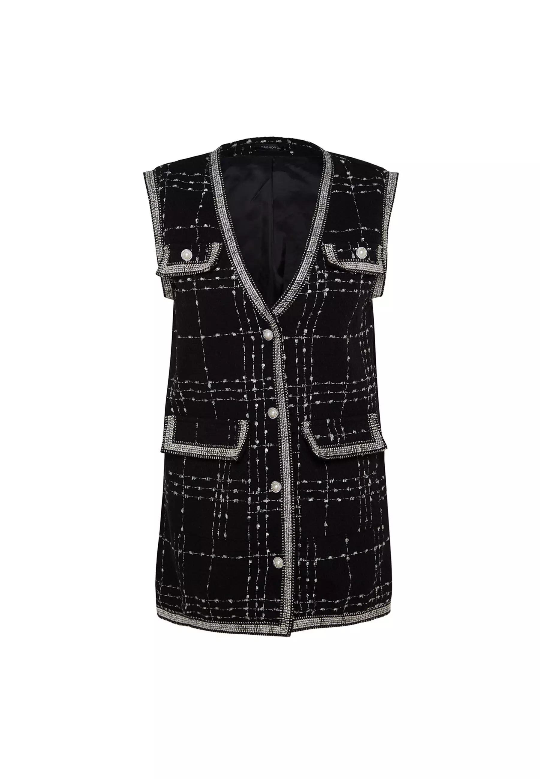 Buy Trendyol Tweed Long Vest 2025 Online | ZALORA