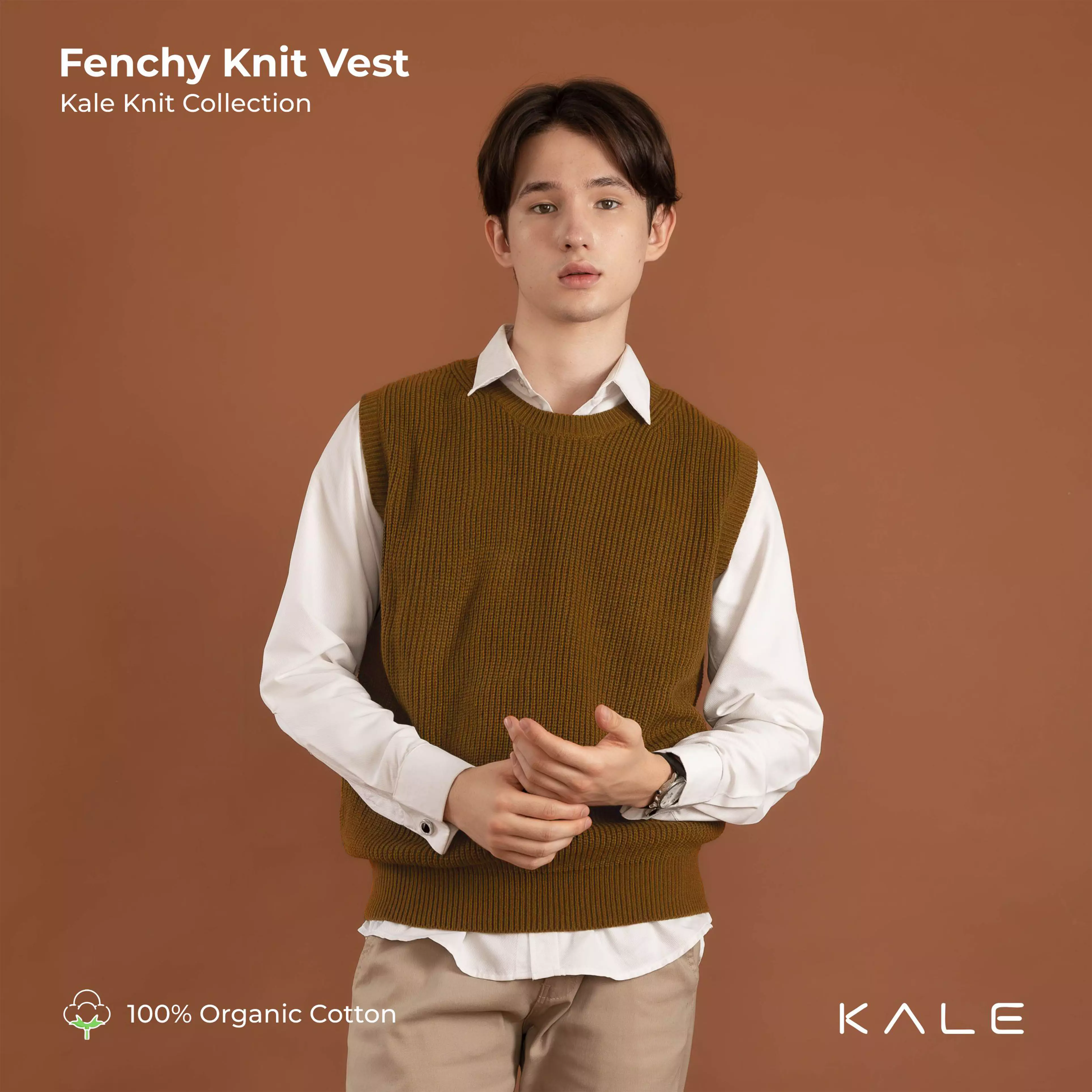Kale Fenchy Dark Brown / Vest atau Rompi Pria premium berbahan dasar acrylic wool