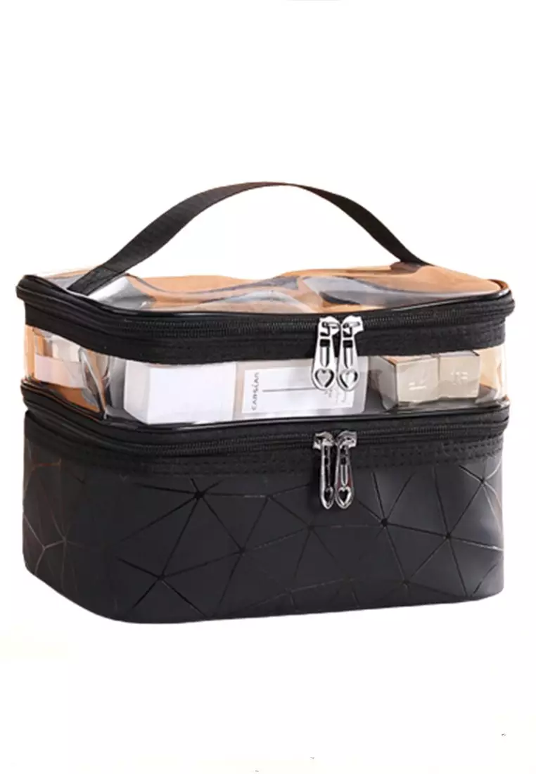 Elmar Tas Kosmetik Make Up Travel Wanita Organizer Bag Material Nylon Vinil ORIGINAL - Black