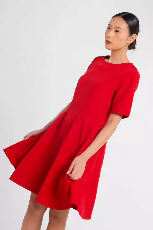 Minimal x Marsha Aruan - Dingga - Fit & Flare Dress - Red Warna Red