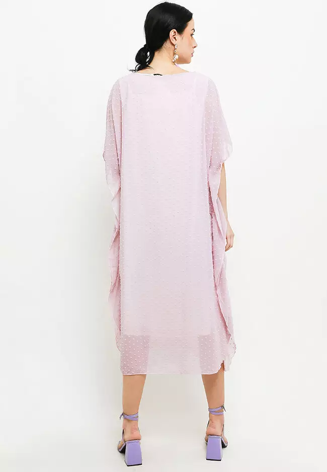 3D Lace Detail Swiss Dot Kaftan