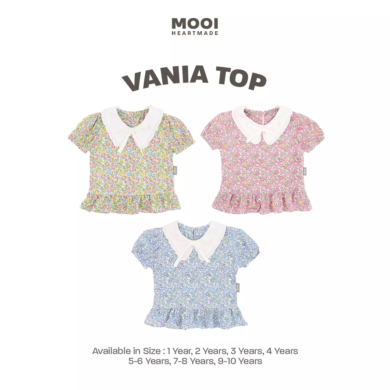 Mooi Atasan Anak Perempuan Vania Top - Rose Tan