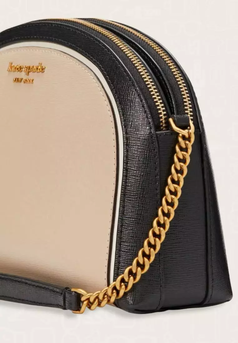 Kate Spade Morgan Colorblocked Double-Zip Dome Crossbody Earthenware Black Multi