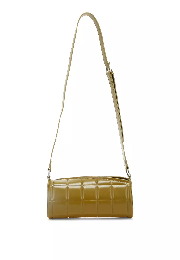 Tas Selempang Bantal Silinder Hijau