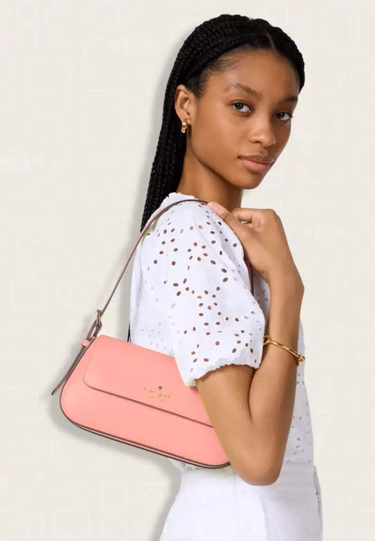 Kate Spade Madison Saffiano Leather Small Flap Shoulder Bag Terracotta Tile