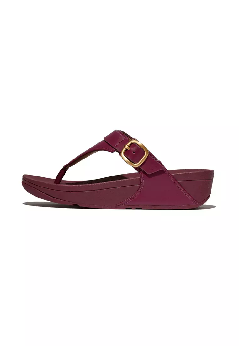 Lulu Adjustable Leather Toe-post Sandals